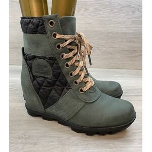 Sorel Joan of Arctic Next Lite Women's Wedge Boots Gray Black 9.5 Comfort Shoes